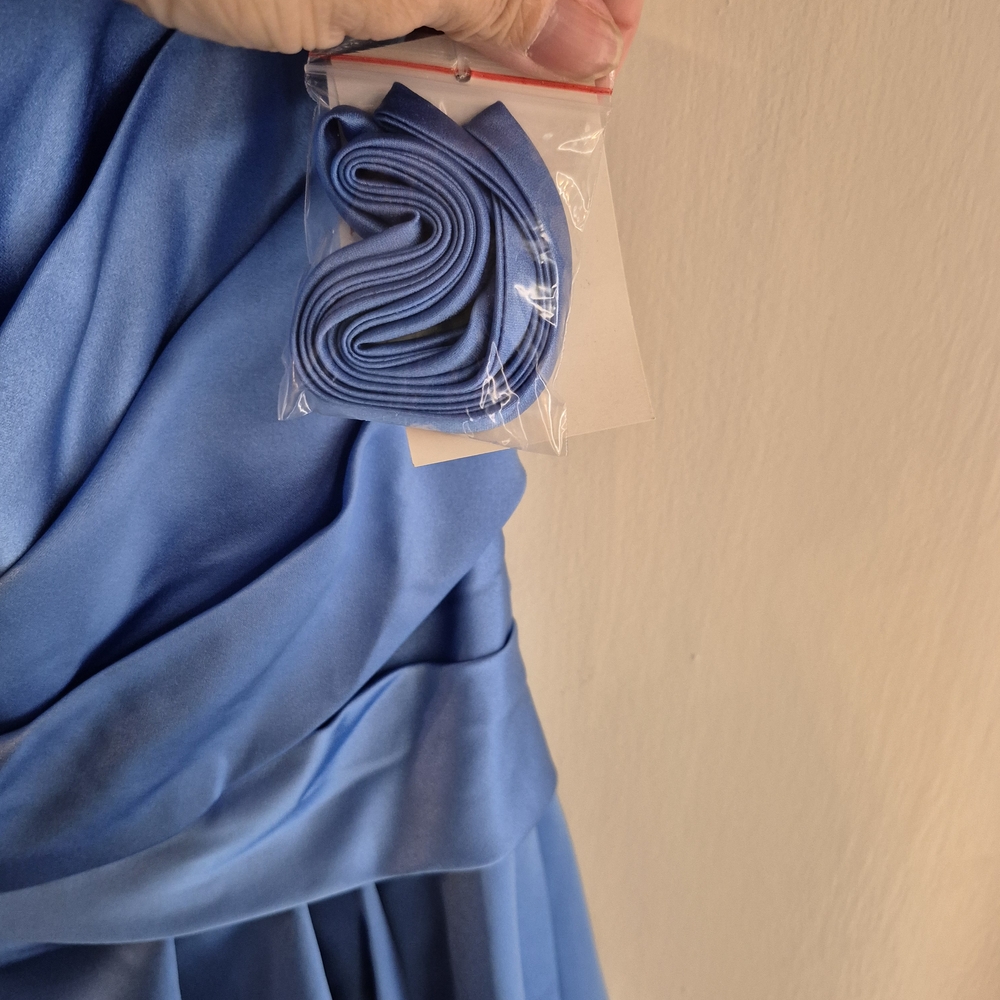 David's Bridal Elegant Blue Evening Gown - Picture 5 of 8